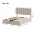 thumbnail image 3 of Bellemave Full Size Linen Upholstered Platform Bed With Hydraulic Storage System Wood Bed Frame with Underneath Storage Lift Up Storage Bed with Headboard and Wooden Slats Support, Beige, 3 of 9