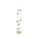 thumbnail image 2 of Campanilla de viento espejo | Cuentas y conchas de madera hechas a mano | Decoración del Festival | Construcción de hierro | Blanco, Verde, Azul, Rojo | 21,65" | Adorno interior exterior para balcón, 2 of 6