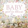 thumbnail image 2 of Baby in Bloom Baby Shower Decorations Wildflower Baby in Bloom Backdrop 4.92 * 3.28ft Butterfly Pink Wildflower Girl Baby Shower Party Decorations Floral Photography Background for Flower Baby Shower, 2 of 6