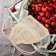 thumbnail image 6 of 6 Pcs Drawstring Bag Mesh Bag Fruit Bags Mesh Pouches Potatoes Onion Bags Cotton Bread Bag Shopping, 6 of 6