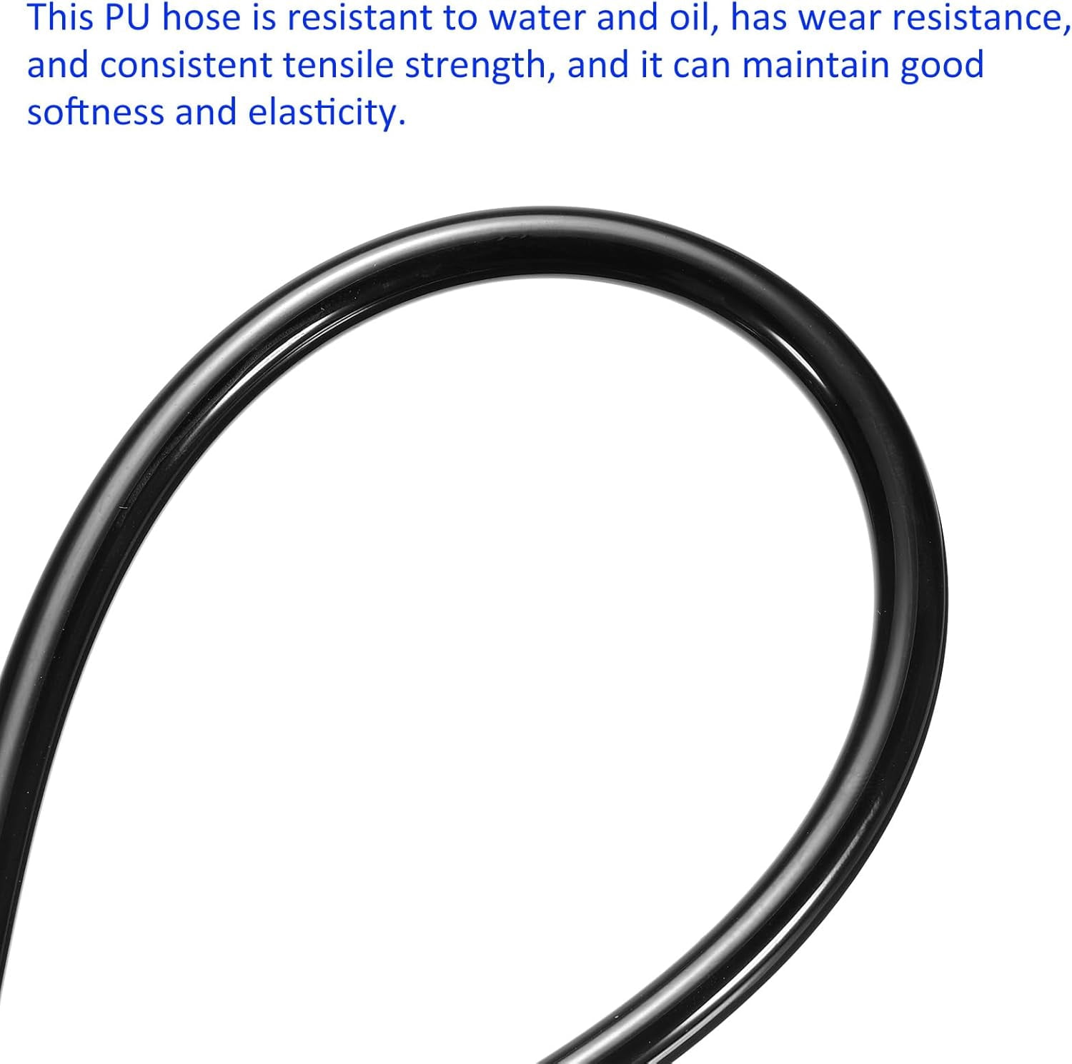 MKEUDQ-Pneumatic Tubing - Air Compressor PU Line Hose Apply to Water Fluid Transfer(5mm ID x 8mm OD, 9.8 Ft Length, Black)