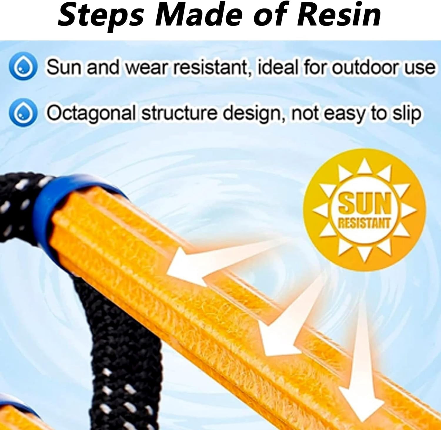 4 Steps Boat Ladder, Marine Rope Ladder, Fire Ladder, Climbing Aid for Hunting, Boat Rope Ladder, Folding Boat Rope Ladder for Boat, Removable Boat Rope Ladder for Dinghy, Kayak