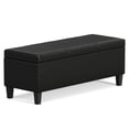 thumbnail image 1 of Afton 48" WD Rectangle Storage Ottoman Bench in Midnight Black Vegan Leather, 1 of 19