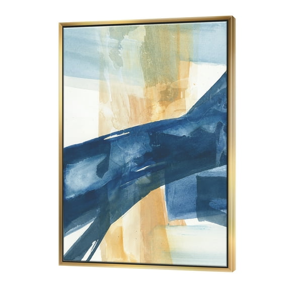 Designart ' Indigo Panel III ' Glam Modern Framed Canvas