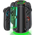 thumbnail image 1 of Station de Charge Compatible avec Nintendo Switch pour Joy Con & Modèle OLED Contrôleur avec Réverbère Indication LED Chargeur Support Station avec Câble de Charge dans Nintendo 3DS & 2DS Skins, 1 of 5