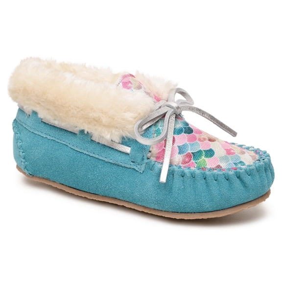 Minnetonka Kids' Charley Slipper Bootie, Mermaid Turquoise 13 Little Kid