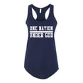 thumbnail image 2 of Wild Bobby One Nation Under God Inspirational/Christian Women Racerback Tank Top, Navy, Large, 2 of 5