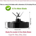 thumbnail image 3 of 6 Fin Male Blade Compatible with Ninja Blender BL480W-70 BL450-70 BL451-70 BL454-70 BL455-70 BL481-70, Fit for 18oz, 24oz and 32oz Cups (6 Fins, Male), 3 of 6