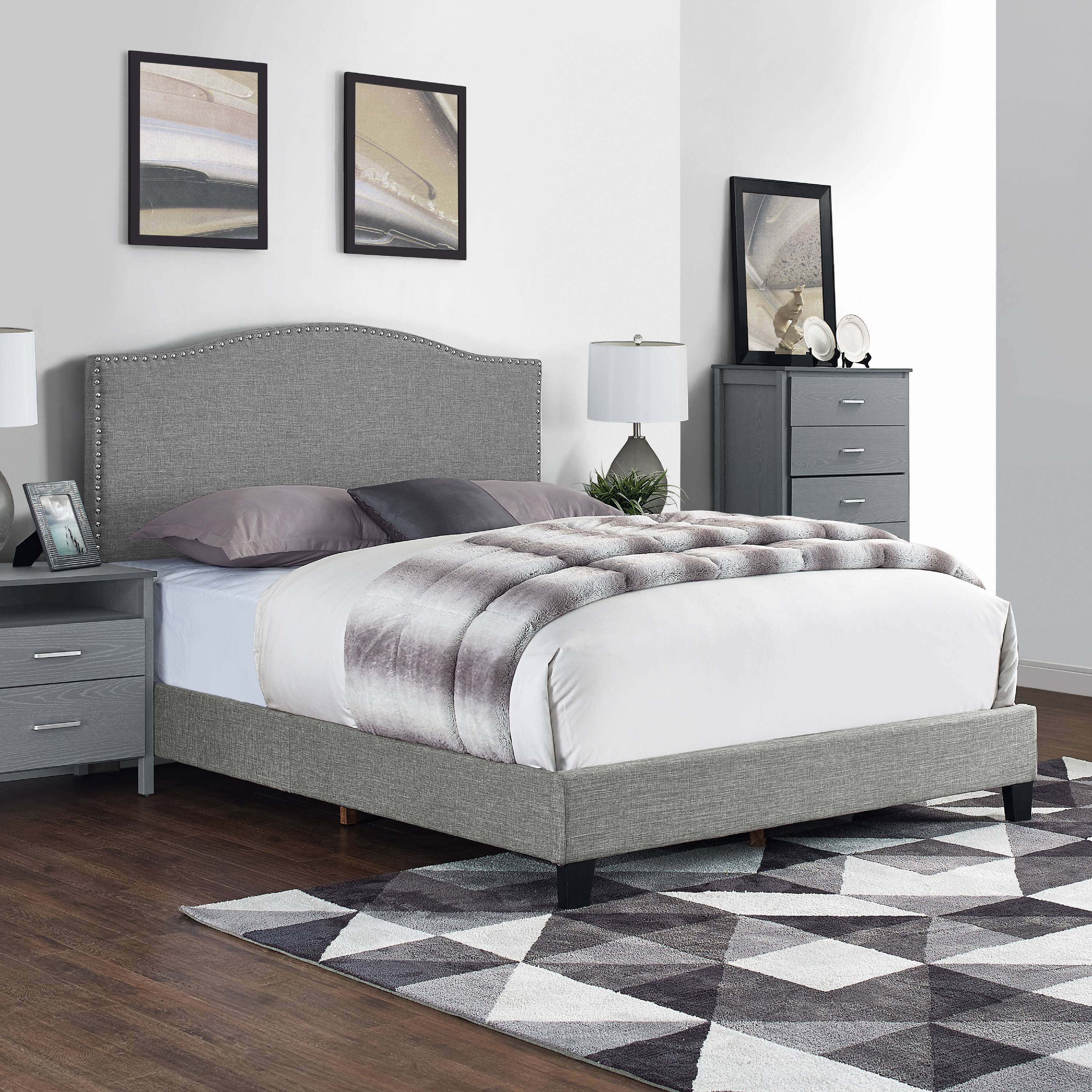 gray upholstered bedroom set