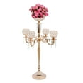 thumbnail image 3 of Miumaeov 5-Arms Candle Holder 35'' Tall Gold Crystal Candelabra Votive Candle Holder Wedding Tabletop Centerpieces, 3 of 16