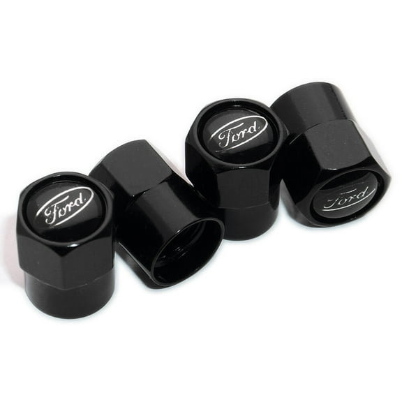 4pcs Hex Ford Sport Car Wheels Tire Air Valve Caps Stem Dust Cover Decor Black