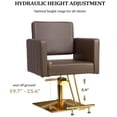 thumbnail image 3 of UBesGoo 360° Swivel Barber Chair with Reclining Back, T-shaped Footrest, Dark Brown, 3 of 8