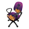 thumbnail image 5 of CHAQLIN Desk Chair Slipcovers Black Cat on Jack-o‘-lantern with Bow with Removable Decorative Office Chair Cover for Boss Chair, 2 Pieces Rotating Sweivel Chair Slipcover, 5 of 8