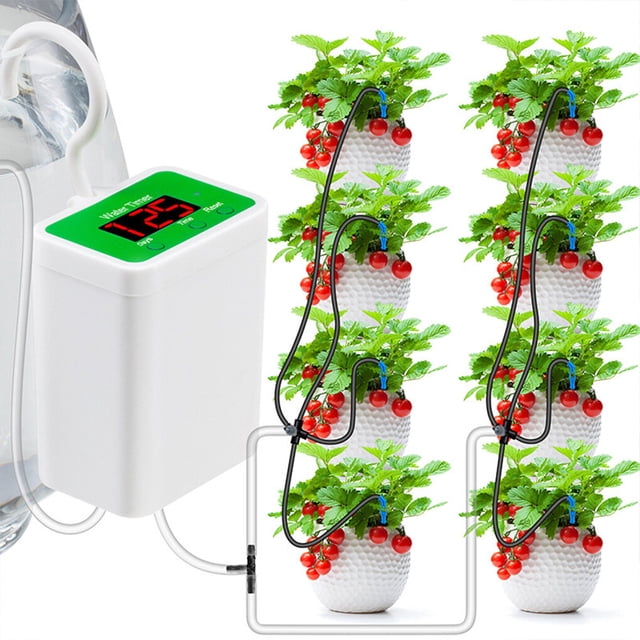 Automatic Watering Pump Drip Irrigation Automatic Watering System Multifunction Plant Flower Potted Dripper Timing Controller Garden Patio twelve drop head
