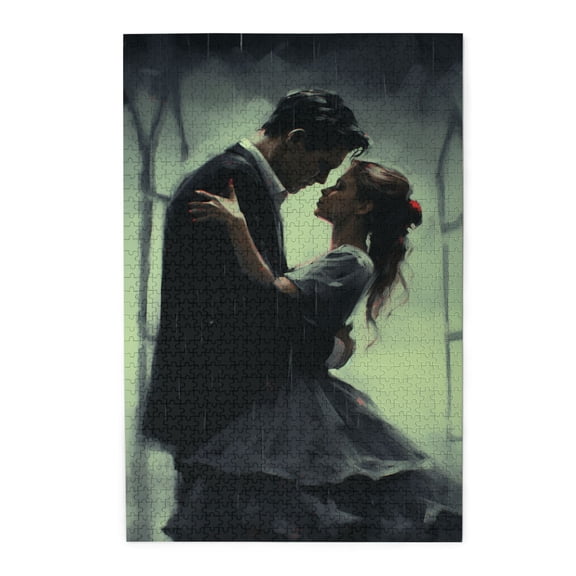 1000 PCS Passionate Couple Puzzles For Adults 1000 Pieces,Brain Challenge,Oil Painting Style Couple Wooden Puzzle For Home Decor,Great For Relaxation And Display For Puzzle Enthusiast,Relax Yourself