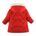 thumbnail image 4 of Ccpelsie Little Girls Big Girls Winter Casual Jacket Toddler Winter Warm Puffer Coat Hooded Snowsuit(Red,4-5 Years), 4 of 5