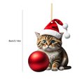 thumbnail image 3 of Figuras de gato de Navidad, decoración bonita y encantadora, árbol de decoración para gato, decoraciones colgantes para coche, 3 of 5