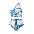 thumbnail image 5 of TAIAOJING Women 2 Piece Bikini Sets +1 Piece Cover UP Skirt Vintage Print Swimsuit Monokini Bikini Swimsuits Tankini Set, 5 of 6