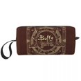 thumbnail image 2 of Neceser de viaje para mujer con diseño de Buffy, la cazavampiros, bolsa de maquillaje y cosméticos con temática de terror sobrenatural, 2 of 5