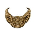 thumbnail image 1 of Tribal and Ethnic Inspired Chunky Aztec Sun Golden Beads Statement Necklace, 1 of 4
