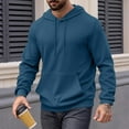 thumbnail image 2 of VNKIDY Men's Sweatshirts Casual Long Sleeve Drawstring Hoodie With Pocket Male Solid Color Pullover Autumn Winter Streetwear Versatile, 2 of 4