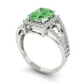 thumbnail image 2 of 1.935 ctw with Simulated Diamond Halo Accents Anniversary Ring for Women | Emerald Cut Simulated Green Diamond | Hyperallergenic Solid 18K White Gold, 2 of 5