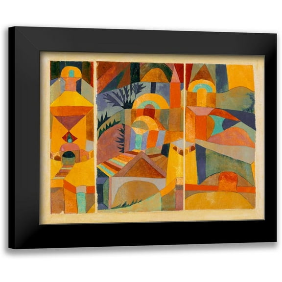 Klee,Paul 14x12 Black Modern Framed Museum Art Print Titled - Temple Gardens