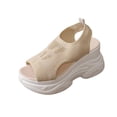 thumbnail image 3 of BRGZLK Wedge Sandals For Women Fashionable Casual Versatile Solid Color Breathable Comfortable Mesh Open Toe Dressy Sandals Breathable Lightweight Footwear, 3 of 7