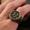 thumbnail image 6 of Men's Stainless Steel Vintage Anubis Egyptian Ring Jewelry Pharaoh Stamp Gothic, 6 of 9