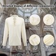 thumbnail image 5 of GYQMBT Men's Lace-Up Costume, Vintage Style, Medieval Retro Costume, Medieval Halloween Costume,White,M, 5 of 6