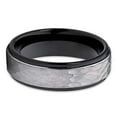 thumbnail image 3 of Silly Kings Jewelry 6mm- Black Tungsten Wedding Ring - Black Tungsten Ring - Hammered Ring (10), 3 of 3