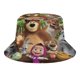 thumbnail image 1 of Masha y el Oso Sombrero bucket para adultos, gorra de protección solar, sombrero de pescador plegable para viajes al aire libre, pesca y actividades de verano, 1 of 6