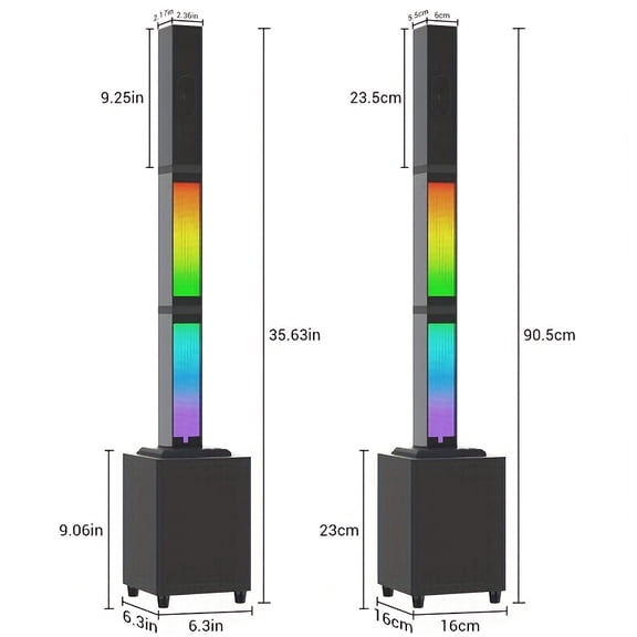 Detachable 4-in-1 Bluetooth Speaker: Soundbar, Cabinet & 2 RGB Lightbars - Wireless, TWS, AUX, USB for Home Theater, Stage, Live Performance