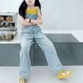 thumbnail image 7 of UACY Teen Girls Y2K Denim Overalls Adjustable Strap Aesthetic Preppy Jeans Jumpsuit Fashion School Uniform Bib Overall (Blue, 9-10 Years), 7 of 7