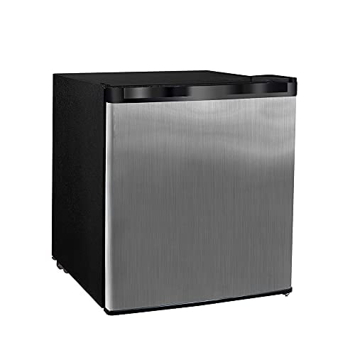 Stainless Steel Finish 1.1 cu.ft. Compact Mini Upright Freezer with Adjustable Temperature Control, for Home Apartment Office Garage