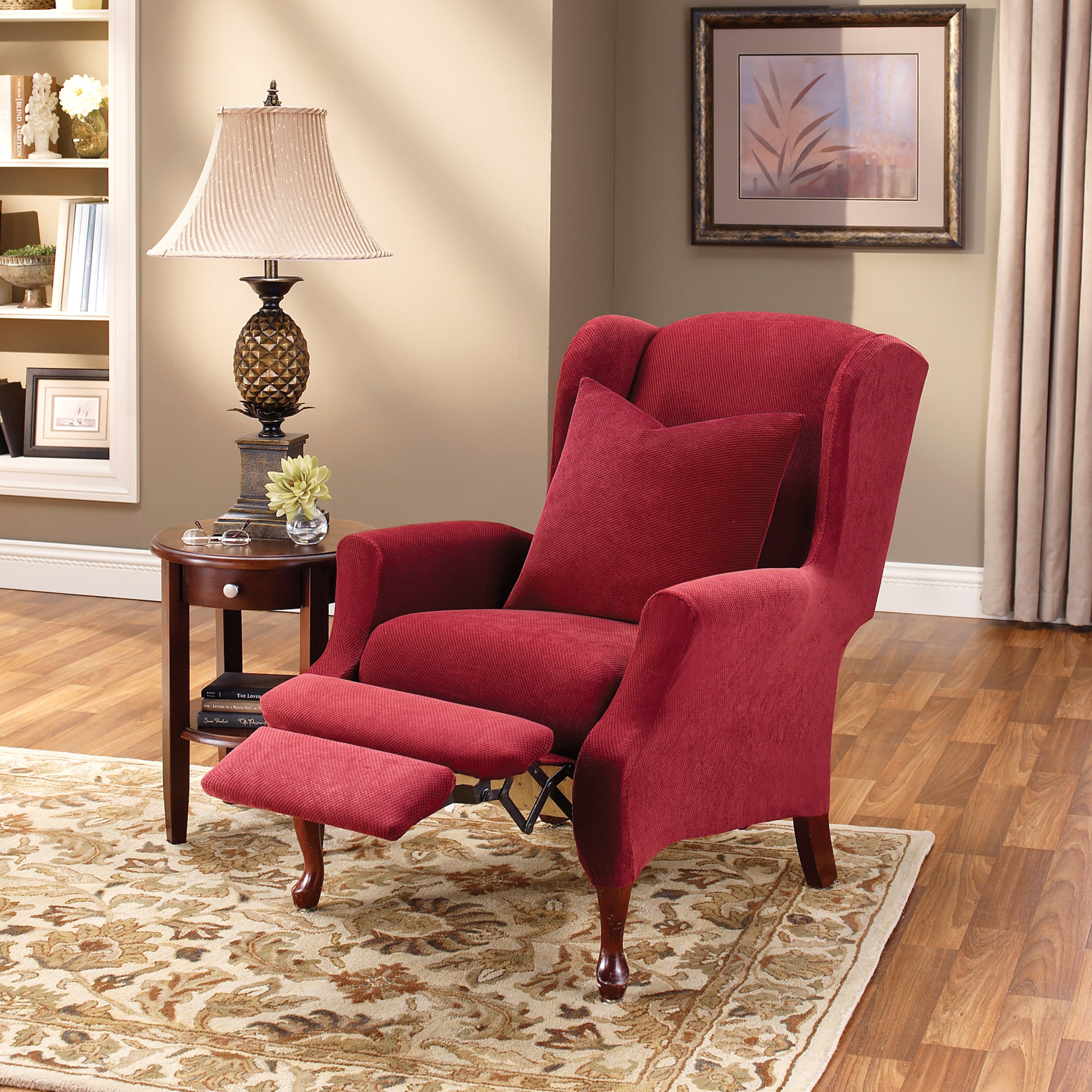 Wing back recliner chair cover sale