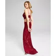 thumbnail image 3 of Jump Apparel Womens Two-Piece Sequin Gown, Maroon, 3, 3 of 3