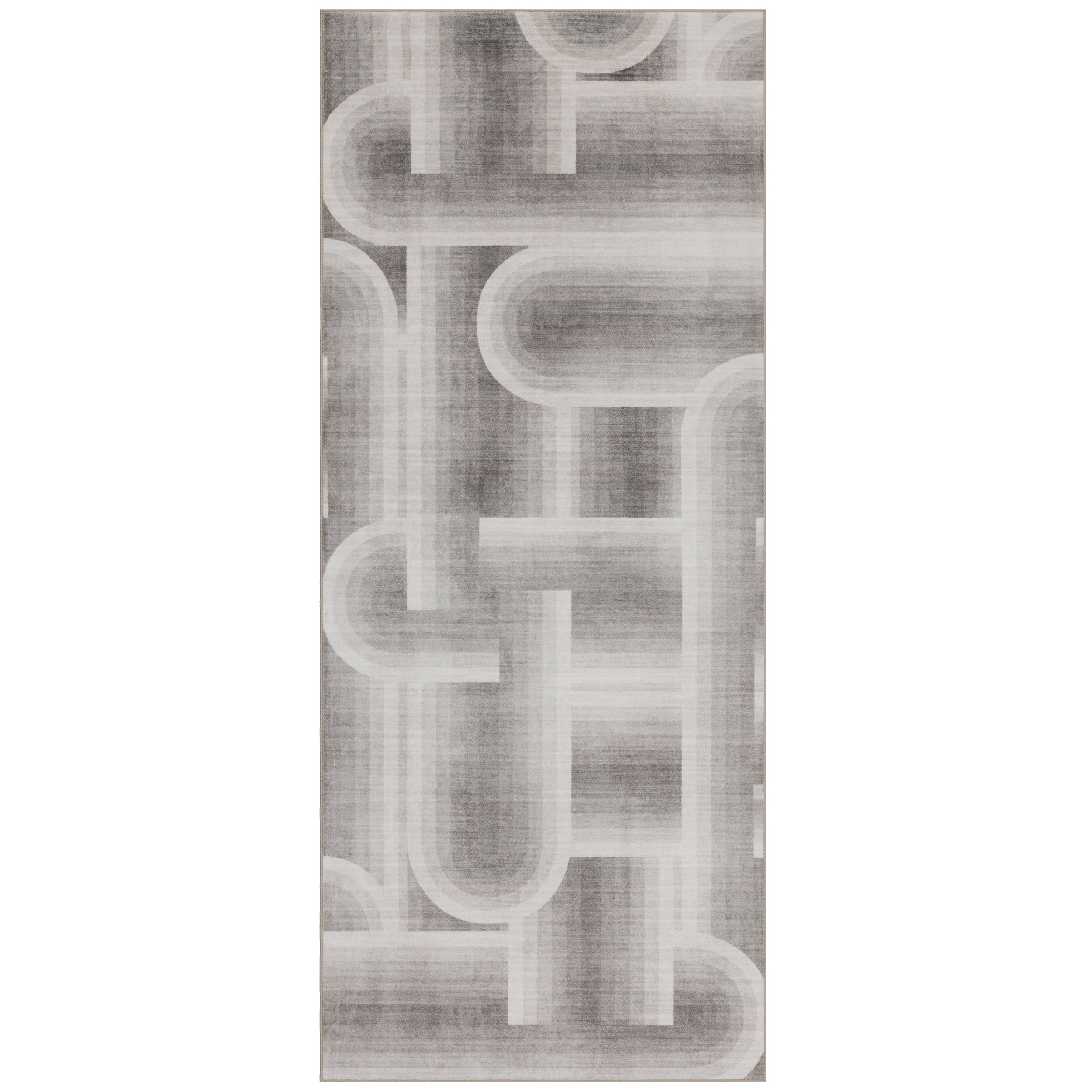 ReaLife Rugs Machine Washable Area Rug Runner - Living Room Bedroom Bathroom Kitchen Entryway Office - Padded Low Pile Stain Resistant Premium - Modern Geometric - Lyra - Beige 2'6" x 6'