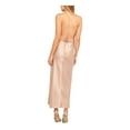 thumbnail image 2 of BARDOT Womens Pink Low Back Tie Draped Spaghetti Strap Tea-Length Evening Dress 6\S, 2 of 4