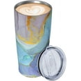 thumbnail image 3 of Marble Texture Printed 20oz Stainless Steel Cups, Insulated Stainless Steel Travel Coffee Mug Tumbler With Lid And Straw Durable Coffee Cup Water Bottle For Hot & Cold Drinks, 3 of 6