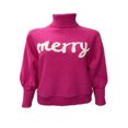 thumbnail image 1 of Chandails de Noël pour Femmes Manches Longues Chauve-Souris Col Roulé Pulls, 1 of 9