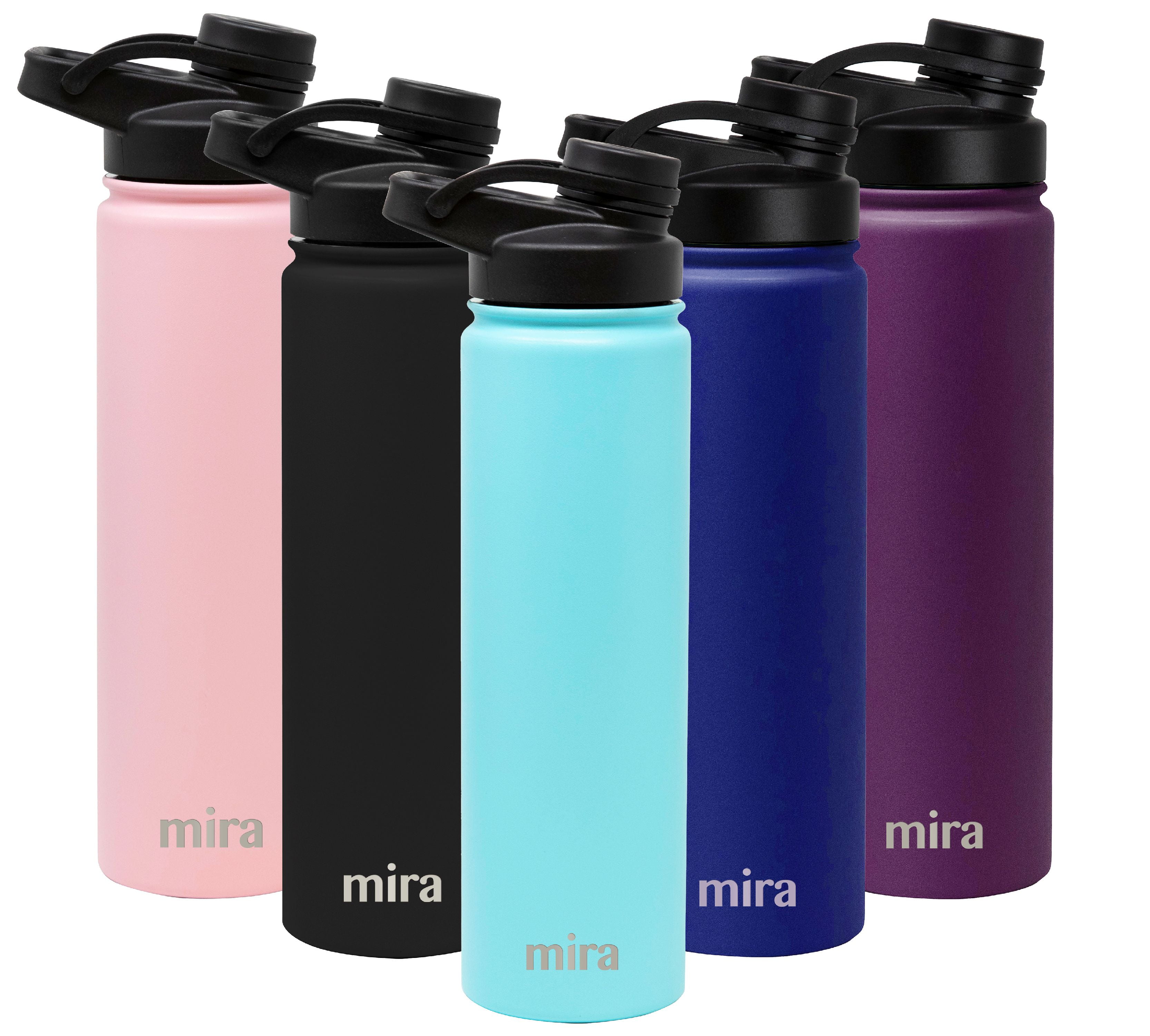 Mira 32 oz Stainless Steel Insulated Sports Water Bottle - Hydro Metal Thermos Flask Keeps Cold for 24 Hours, Hot for 12 Hours - BPA-Free Spout Lid