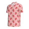 thumbnail image 2 of Balery Strawberries Printed Men’s Short Sleeve Polo Shirt, Midweight Men's Shirt,Golf Polo shirts -Large, 2 of 9