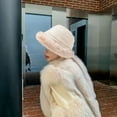 thumbnail image 5 of Gorro de lana cálido para mujer, gorro de pescador liso para invierno, gorro de pescador grueso para mujer, gorro de piel sintética suave, plegable, de color liso y cálido para invierno, 5 of 5