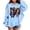 Blue, variant on Shadoumai Cute Hoodies for Girls Kids Printed Pattern Long Sleeve with Pockets Soft Casual Outwear Coat Children Kid's Fall Winter Outfits
