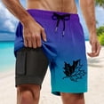 thumbnail image 2 of Mens Board Shorts with liner 5 Inch Quick Dry Swim Trunks Beach Lightweight Breathable Boxer Shorts Summer Dark Blue L, 2 of 4