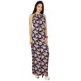 thumbnail image 6 of Bimba Women Long Maxi Dress With Slit Black Floral Ankle Length Summer Dresses, 6 of 9