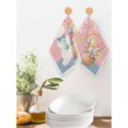 thumbnail image 2 of Happy Easter Kitchen Dish Towels for Drying Dishes Set of 4, Cute Bunny Colorful Eggs Spring Flowers Pink Blue Waffle Weave Microfiber Hand Tea Bathroom Towels Quick Dry & Absorbent Towel 12x12, 2 of 7