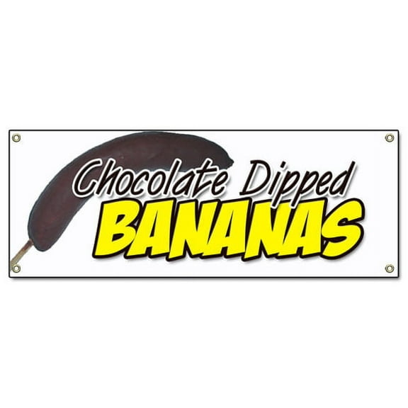 CHOCOLATE BANANAS BANNER SIGN dipped frozen signs