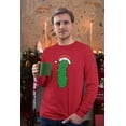 thumbnail image 2 of Old Glory Mens Christmas Pickle Long Sleeve T Shirt, 2 of 6